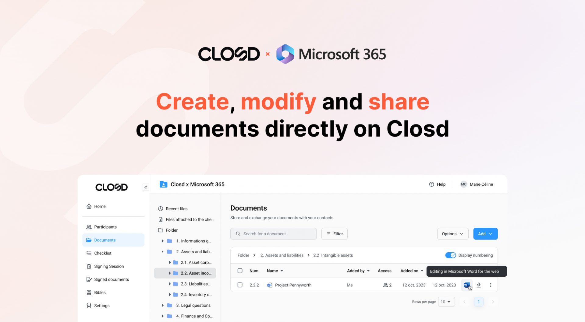 Closd makes collaboration easier with Microsoft 365 integration